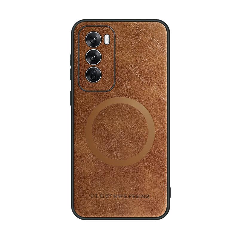 Magnetic Wireless Charge Leather Phone Case for Oppo Reno 12 11 10 9 8 7 Pro / 10 Pro+ / Find X5 Lite Luxury Soft Bumper Cover