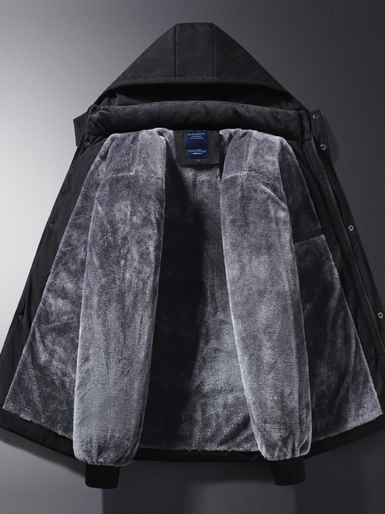 Middle-Aged & Elderly Men's Fleece-Lined Cotton Jacket - Warm, Thick Autumn & Winter Wear for Dad & Grandpa