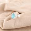 Blue Cat's Eye Stone Promise Full Eternity Wedding New Ring 925 Sterling Silver RR-28-37