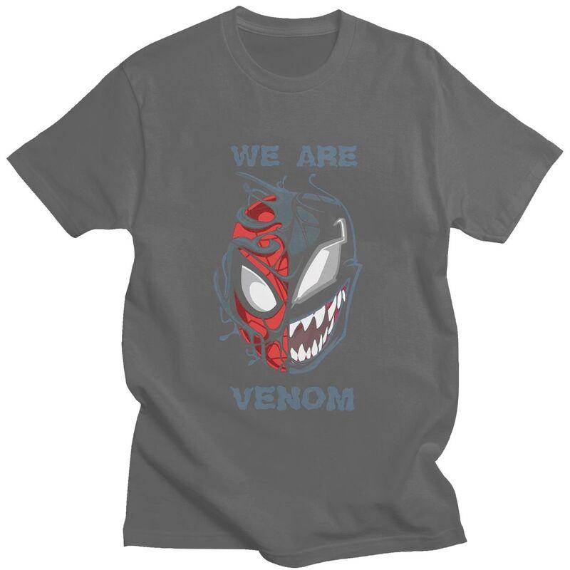 Custom Comic Venom Animes T Shirt for Men 100% Cotton Tshirt Tee T-shirts Slim Fit Clothing