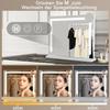 Miroir de coiffeuse - NETTLIFE - 70x55 cm - LED à intensité réglable - Grossissement x5 - Port USB