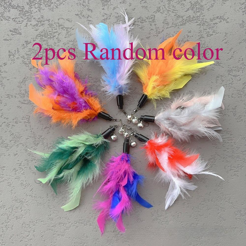 

3pcs/5pcs Small Feather Cat Toy DIY Replace Cat Teaser Stick Replacement Pet Toy Accessories