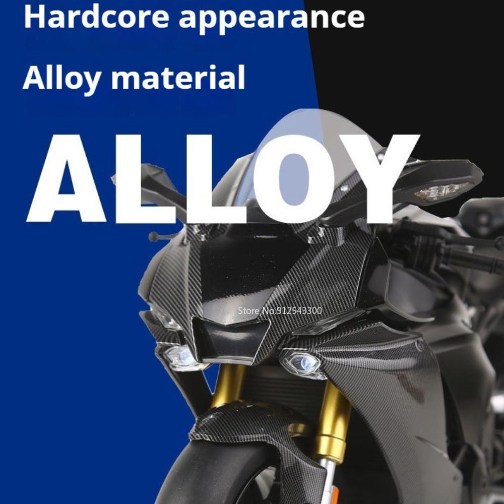 1:6 Scale R1M Ignitable Motorcycle Model Toy Sound Light Shock Absorption Sprayable Motorbike Models Toys Metal Diecast Gifts