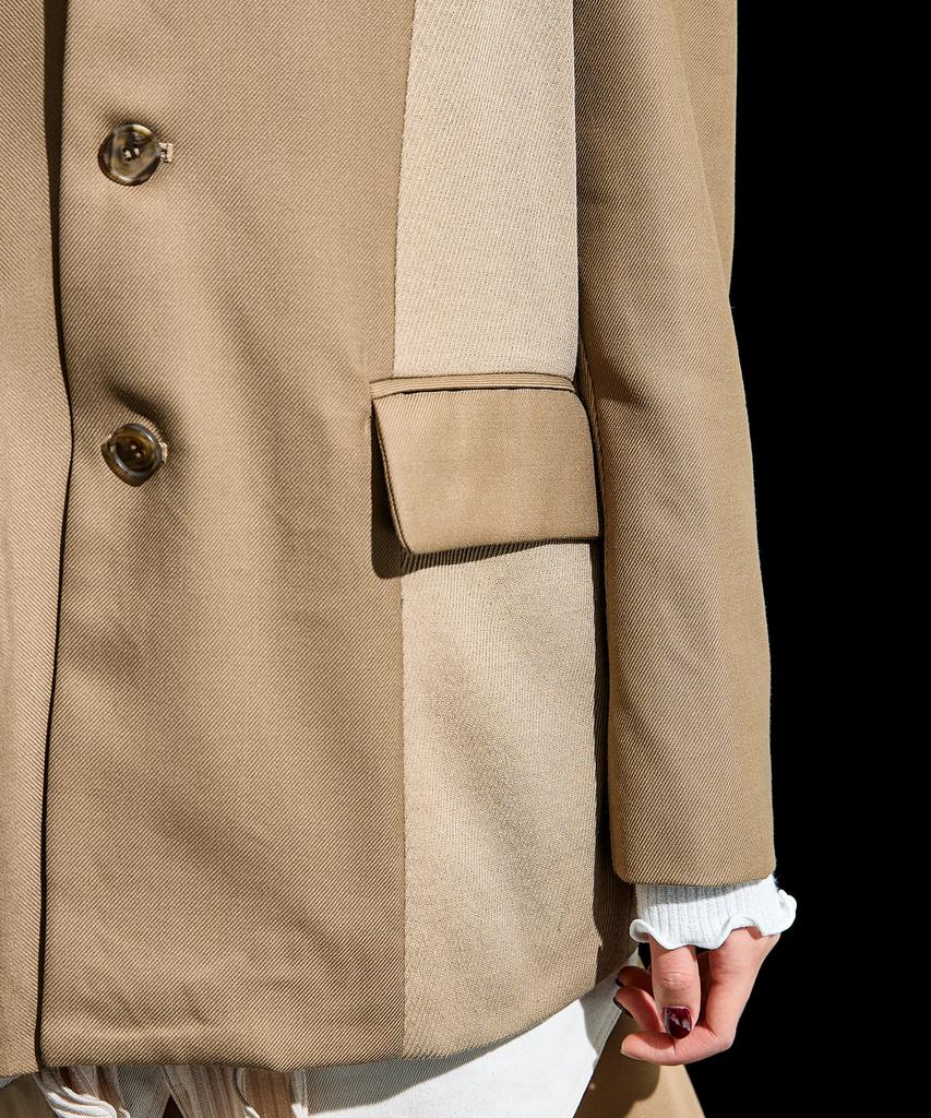 Reculer Two Type Mixed Jacket Beige