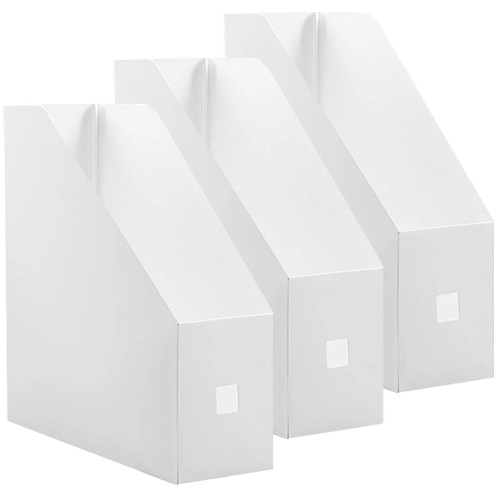 5Pcs Classroom Organizer Vertical Paper Organizer Office Shelf Desktop File Vertical Bookshelf Archive File Storage Box