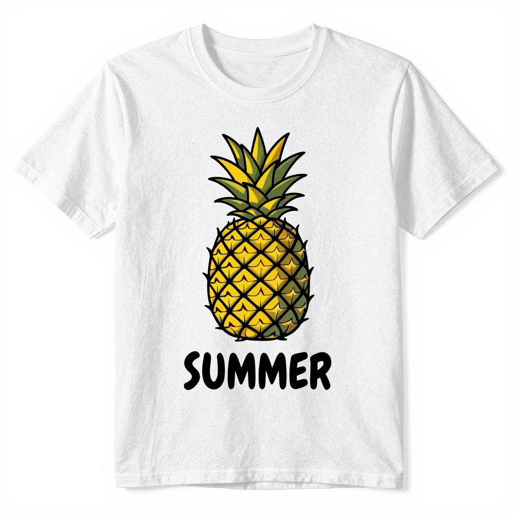 Summer Cartoon Pineapple Print Tshirt Unisex Unisex Casual Cotton Tee Short Sleeve Tropical Fruit Graphic Unisex Tops