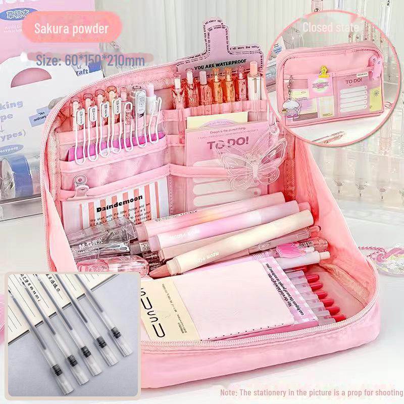 High-Capacity 12-Layer Pencil Case for Girls - Ideal for Junior & Senior High School Students