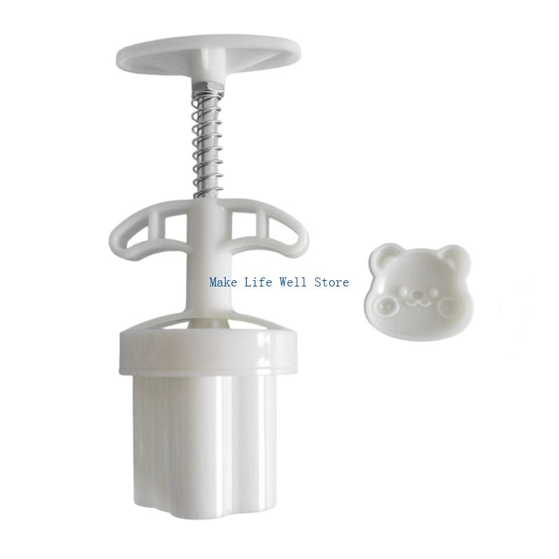 

Creative Bear Designs Baking Mold For Cookie Mooncakes Safe ABS Materials Easy Cleaning Dessert Mould білий