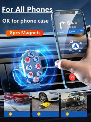 1080 drehbarer magnetischer Autotelefonhalter Magnet Smartphone-Unterstützung GPS Faltbare Telefonhalterung im Auto für iPhone Samsung Xiaomi