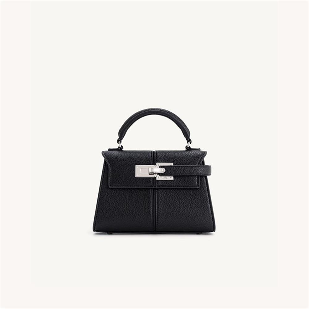 JWPEI Trapeziumvormige Leren Dames Tas - High-end, Veelzijdige Crossbody Tas, Modieuze en Ongebruikelijke Handtas, Reistas black