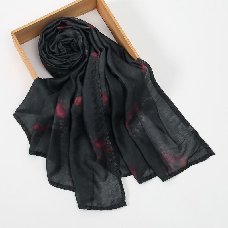 Ins Style Printed Thin Gauze Scarf Personalized All-match Sunscreen Large Shawl Long Women's Headscarf