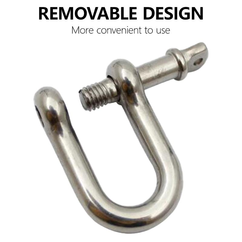 4pcs Upgrades Stainless D Rings Heavy Duty D Shaped Quick Disconnect Clip set for Easy Connection & Release Applications