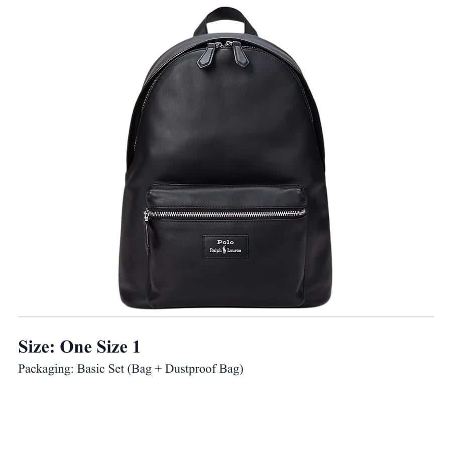 Polo Ralph Lauren Leather Backpack Men's Black 405962452001