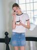LILY HEIZE Luca Binding Short Sleeve T-Shirt_Navy
