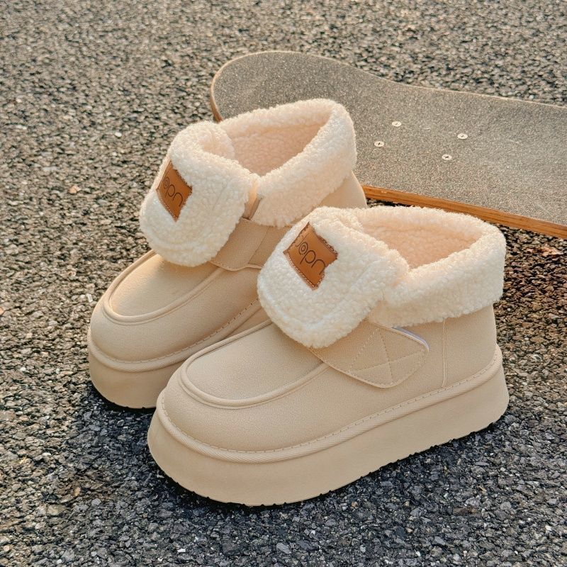 Snow boots 22 winter new Velcro high-top fleece boots warm cotton shoes 35
