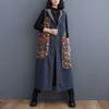 Hooded Long Denim Vest Coat Women's Slim Denim Jacket Retro Style Loose Casual Large Patchwork Pocket Design New Fashion