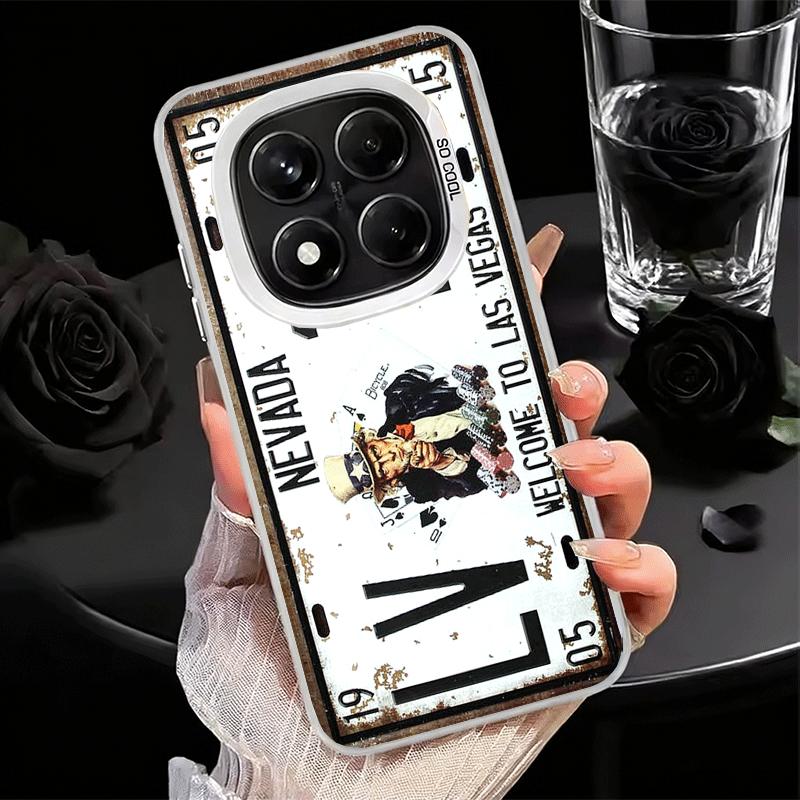 Retro Vintage License Plate Soft Phone Case for Xiaomi Redmi Note 13 14 15 Pro Plus 12S 12 11S 11 11T 10S 10 Shockproof Cover Ba