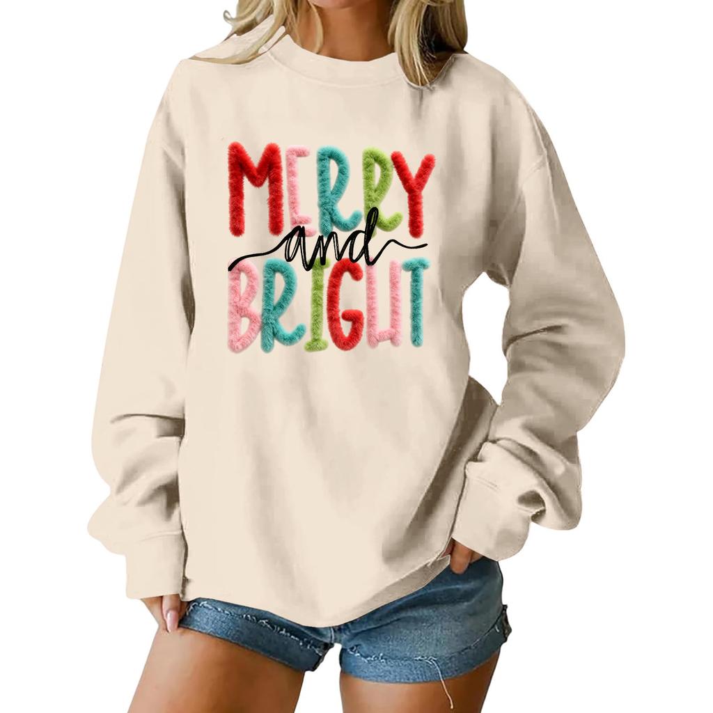 Women's Loose Comfortable Casual Fashionable Character Printing Round Neck Long Sleeved Sweatshirt