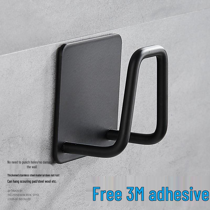 Punch-Free Stainless Steel Sponge Holder - Wall-Mounted Sink Storage Rack