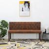Day and Night - Day and Night Brown Artificial Suede Leather Bench 148.5 Cm