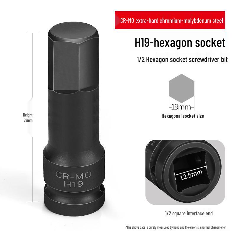 1/2'' Torx Impact Hex Bit Wrench with Magnetic Chrome Molybdenum Steel Head