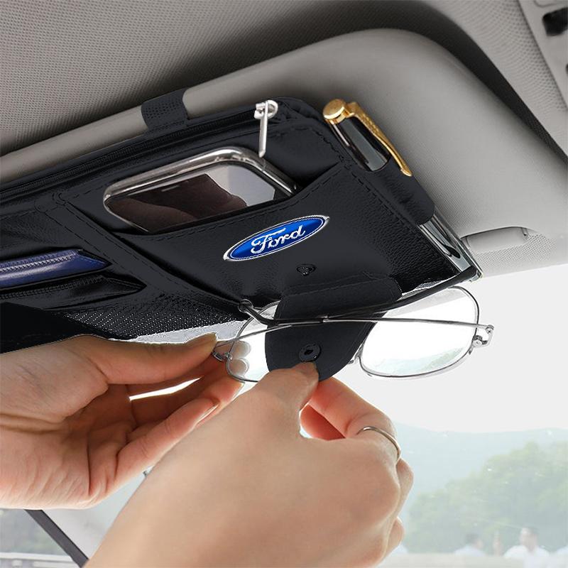 Car Sun Visor Point Type Multi-function Storage Bag Car Accessories For Ford Focus Mk2 Mk3 Fiesta Ranger Mondeo S-MAX Kuga Mustang Auto Goods