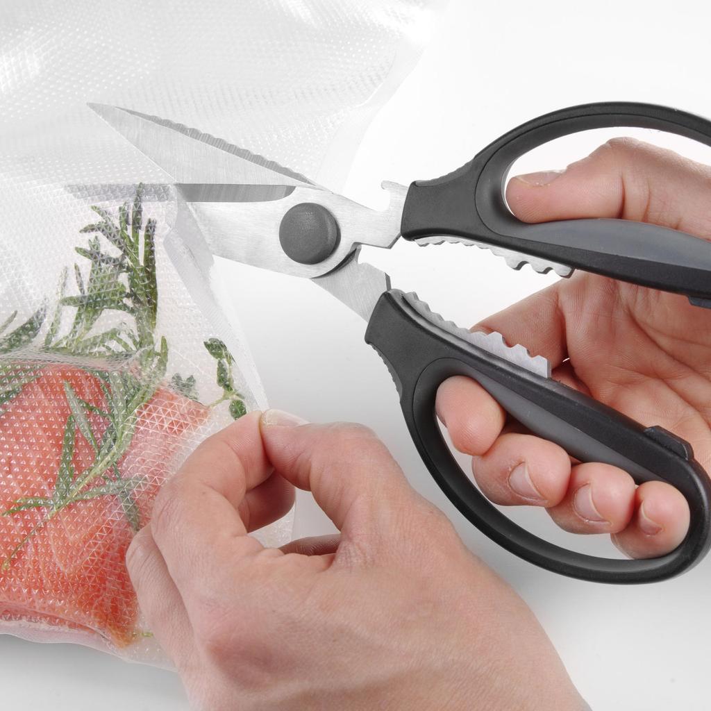 HENDI 856284 extendable kitchen scissors with soft handle and can opener