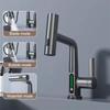 Cascade Dorée Température Affichage Numérique Robinet de Bassin d'Eau Chaud/Froid Mélangeur d'Évier Robinet de Salle de Bain/Cuisine Robinet Extensible