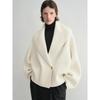 Cardigan in Lavorazione a Maglia di Lana da Donna Longmei: Cappotto Maglione Collo Verde Lento Autunno/Inverno 2026, Semplice Stile TOT