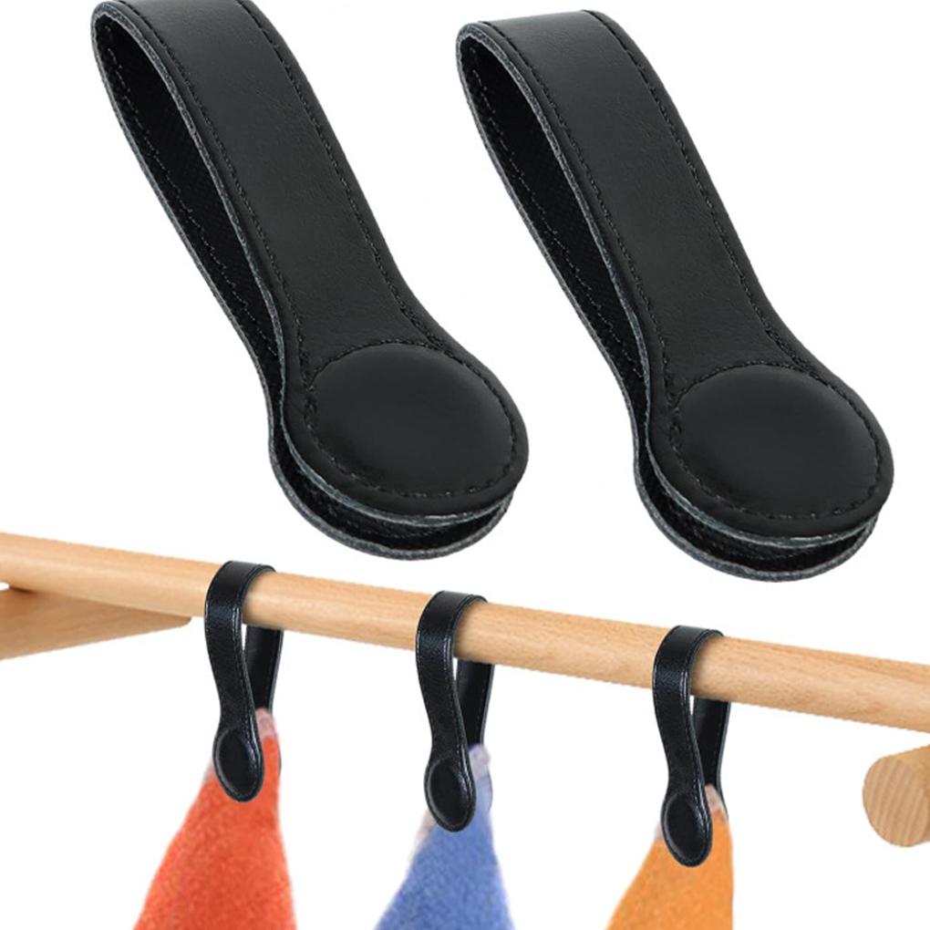 Magnetic Towel PU Circular Towel Portable Hat Backpack Clip Hanging Black Durable and Saving Kitchen and Bathroom