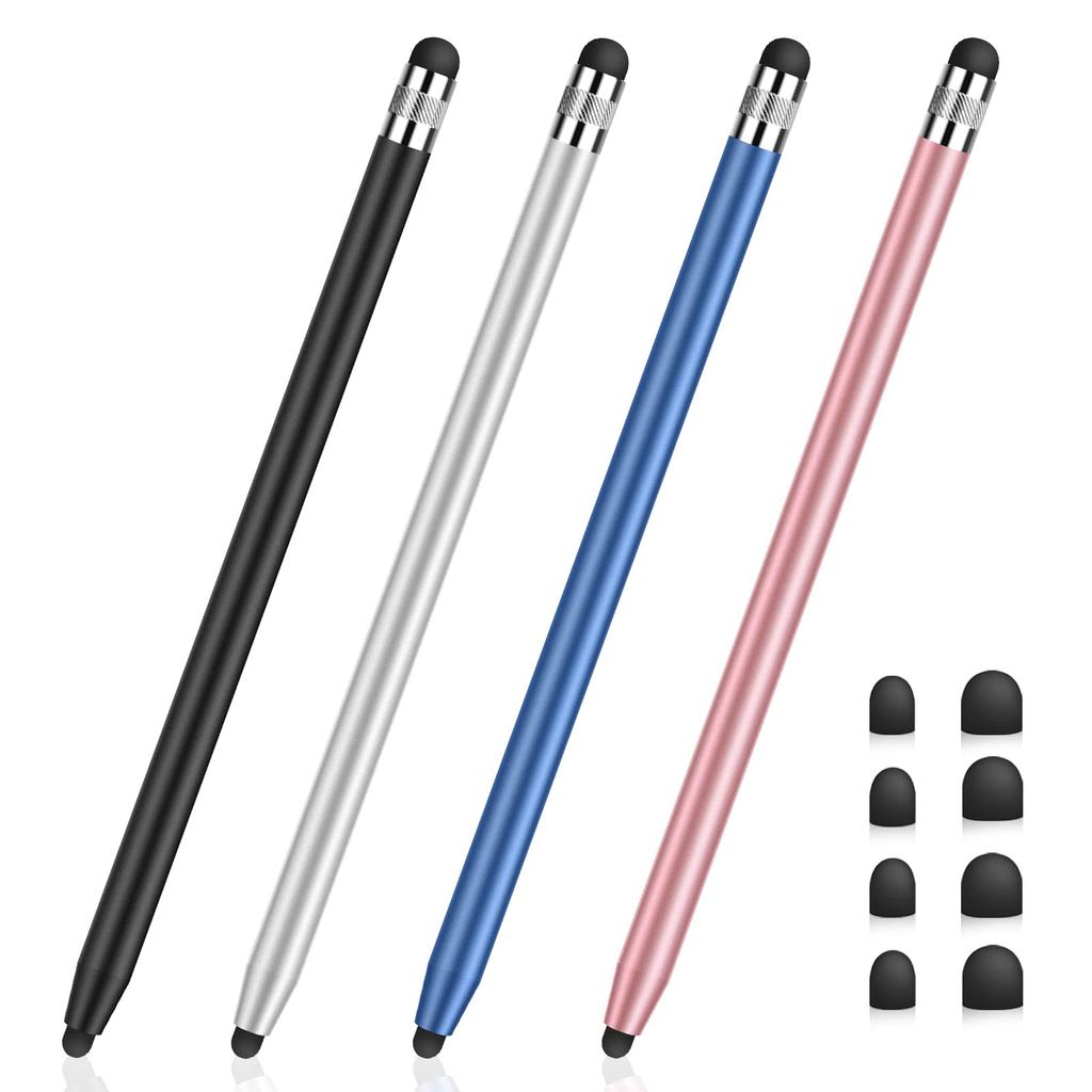 MEKO Stylus Pen Set of 4 for Tablets, Smartphones, iPhone, iPad, Android, Illustrations, Tsum Tsum, Games, Smartphones, 4 Pens + 8 Replacement Tips
