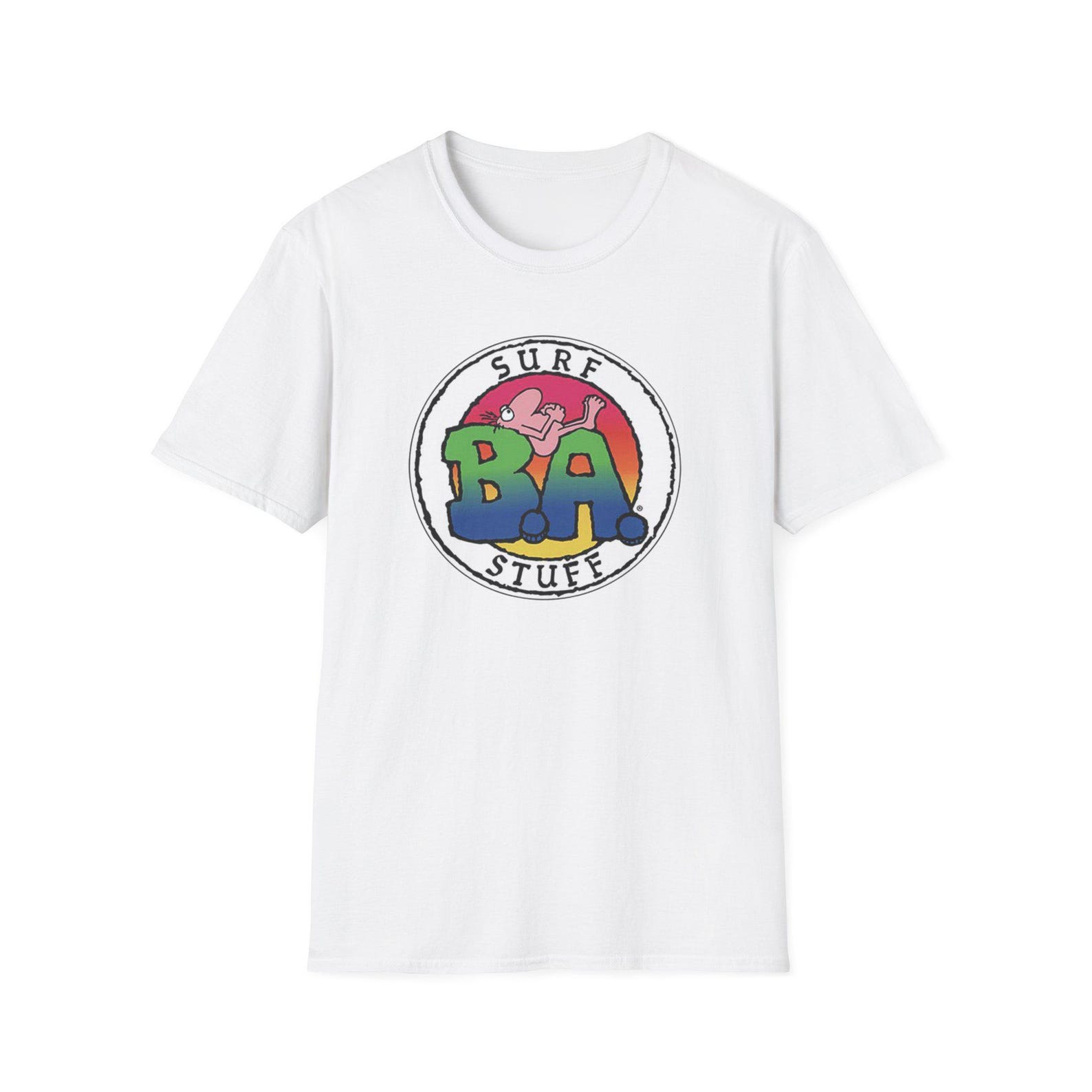 B.A. surf shirt - Unisex Softstyle Funny 80s BA surf T shirt oldschool surf 80s surf B.A. surf shirt B A surf B.A. surf inspired T shirt M