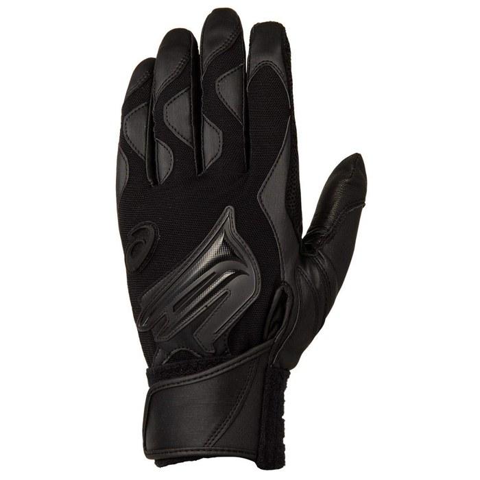 asics GOLDSTAGE Batting Gloves 3121A633 Black/Black 25