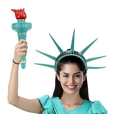 Kostium Statuy Wolności Rekwizyty Akcesoria Festiwalowa Impreza Lady Liberty Cosplay Korona Pochodnia Parady Dnia Niepodległości Przebieranie