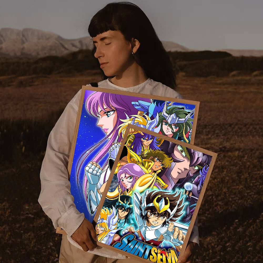 Anime S-Saint Seiya Poster Waterproof Wall Art Sticker For Bar Living Room Vintage Room Decor High Quality Print Gift