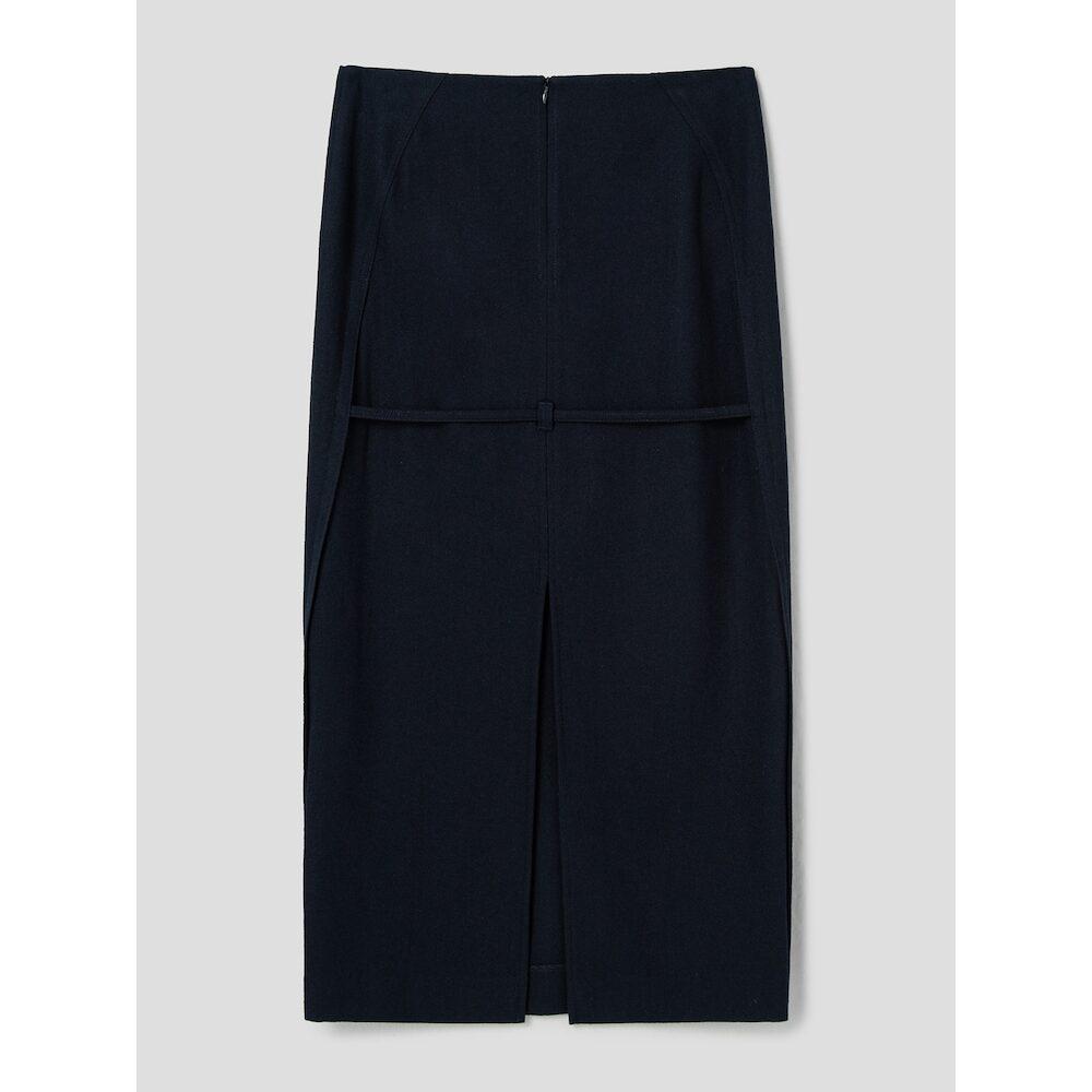 Anggae Back Tied Long Skirt Navy