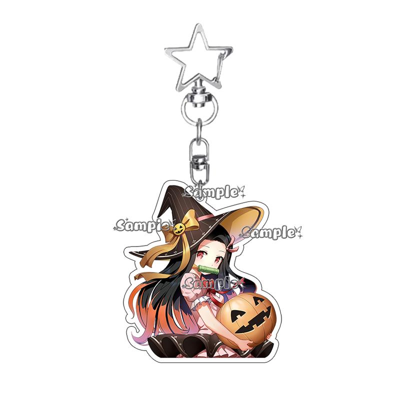 Anime Fashion Kamado Nezuko Cartoon Acrylic Keychain Pendant Charm Bag 5cm Jewelry Accessories Key Ring Gifts Toys for Friends
