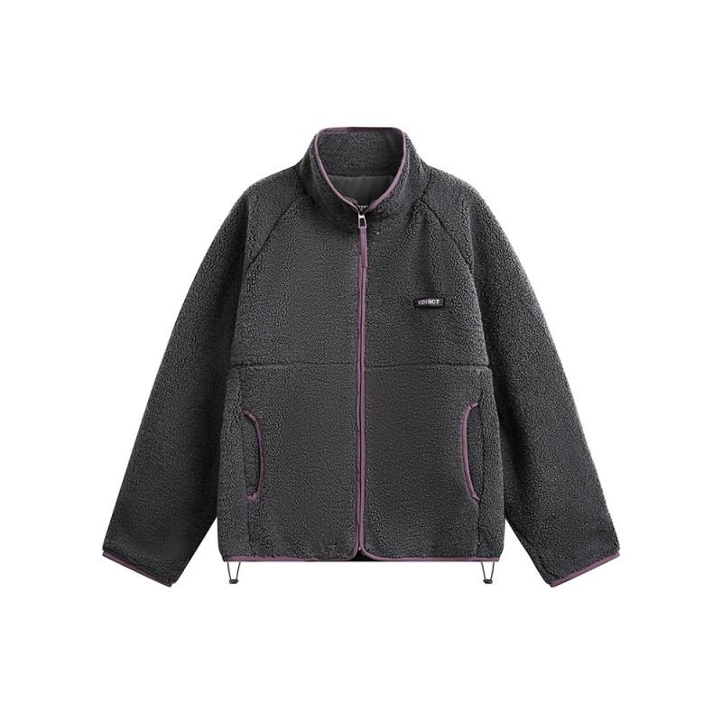 Unisex Thick Fleece-Lined Cotton Puffer Jacket Winter Warm Oversized Hoodless Coat Men Women