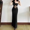 2026 European and American Summer New Slim-fitting Sexy Holiday Mesh Splicing Temperament Waist Dress Women's Clothing
