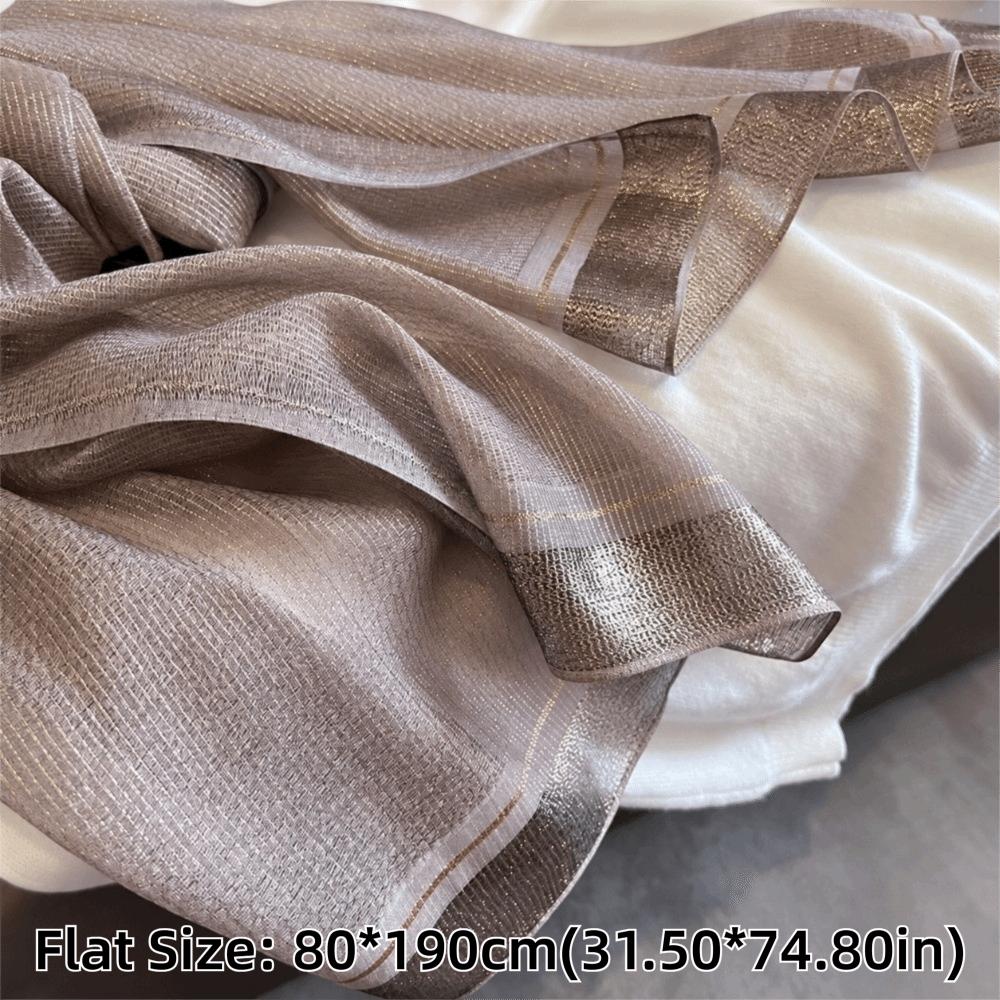 Breathable Imitation Silk Scarf Large Size Soft Silky Scarf Fashion Border Shawl Autumn Winter