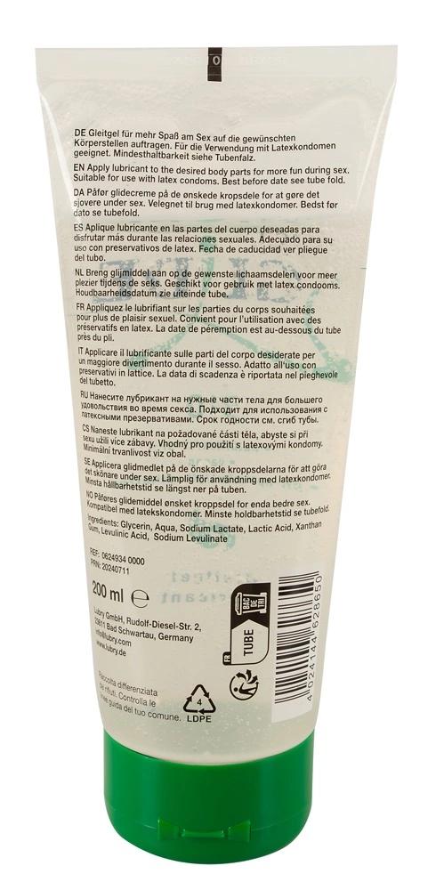 Just Glide Bio - Organic Water-Based Moisturizing Lubricant 200 Ml