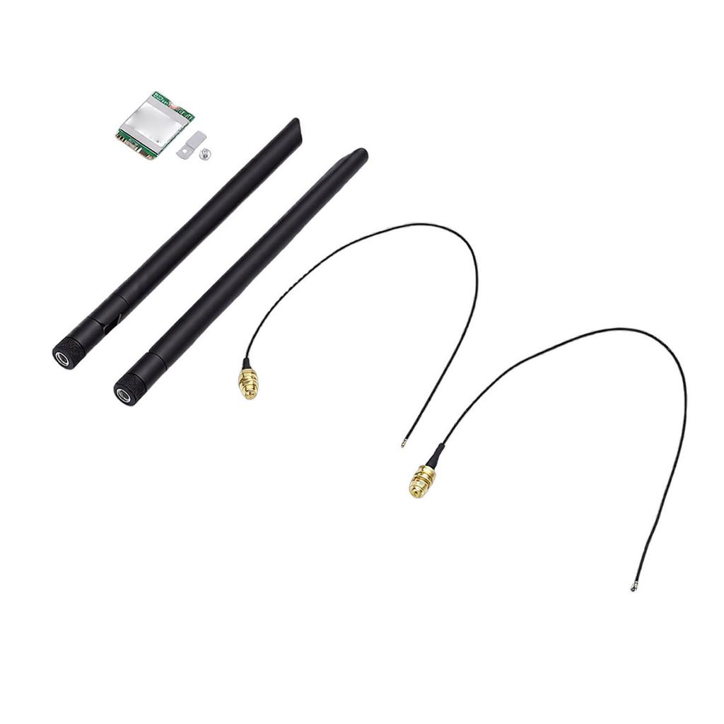 NGFF M.2 WiFi 6E Wireless Card 2.4G 5G Dual Band 1800Mbps   5.2 PC   Adapter with Dual 8DB   Support for   10 11