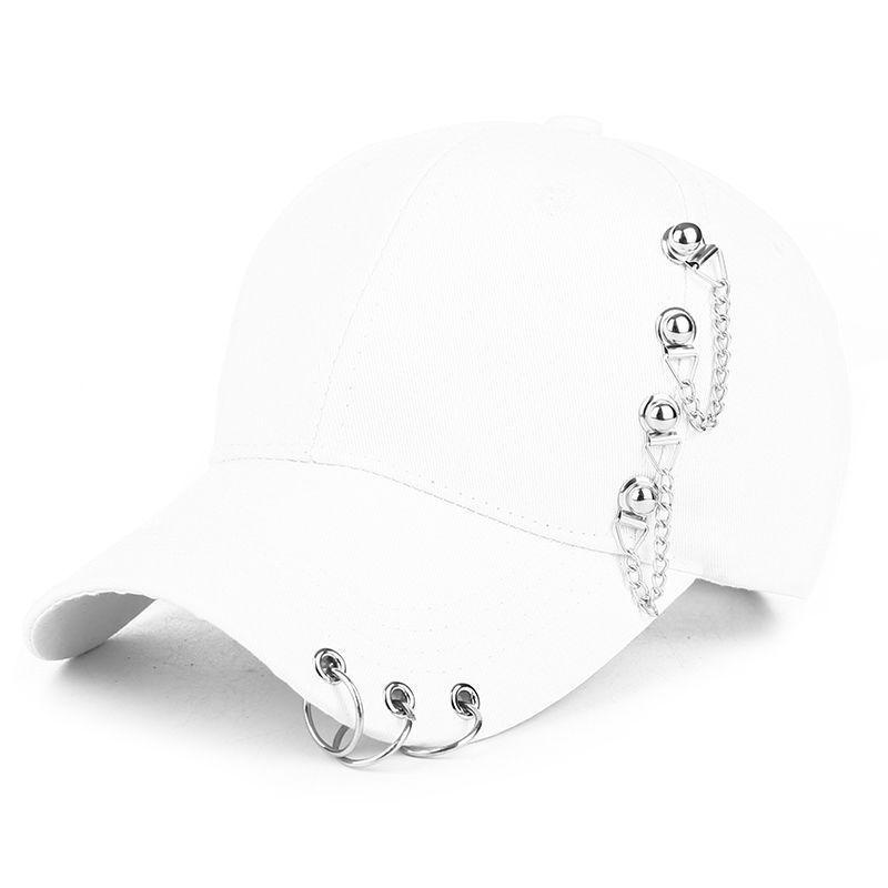 Streetwear Cool Cowhorn Baseball Cap With Metal Ring Embellishments For Urban Style