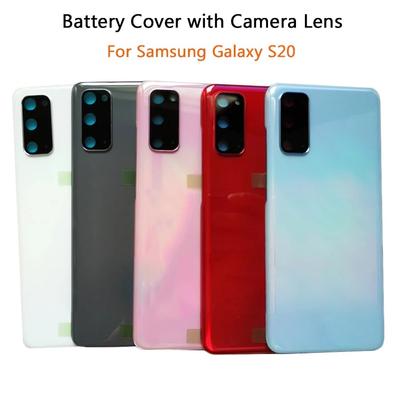Pokrywa baterii Szkło Tylne Do Samsung Galaxy S20 G980 G980F Tylna Obudowa Drzwi + Wymiana Soczewki Aparatu