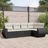 VidaXL Garden Lounge Set with Cushions 5 Pcs, Patio Sofas, Patio Furniture Set, Outdoor Furniture, Black 3253663