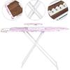 Foldable Ironing Board Full-Size Itoning Board Height Adjustable Iron Board with Print Flower Heat Resistant Cover, 42" Long Ironing Board with Steam