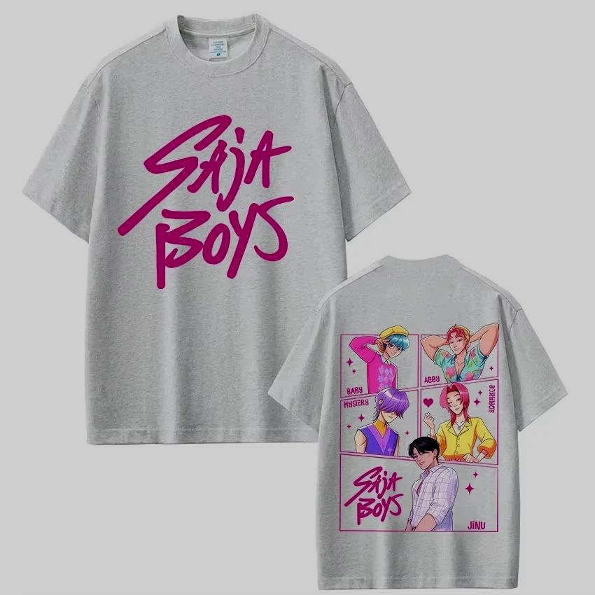 KPop Demon Hunters Movie Saja Boys T-shirts Men Women High Quality Cotton T Shirt Fashion Hip Hop Harajuku Short Sleeve T-shirts