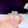 Heart-Shaped Imitation Moissanite Diamond Open Ring for Women