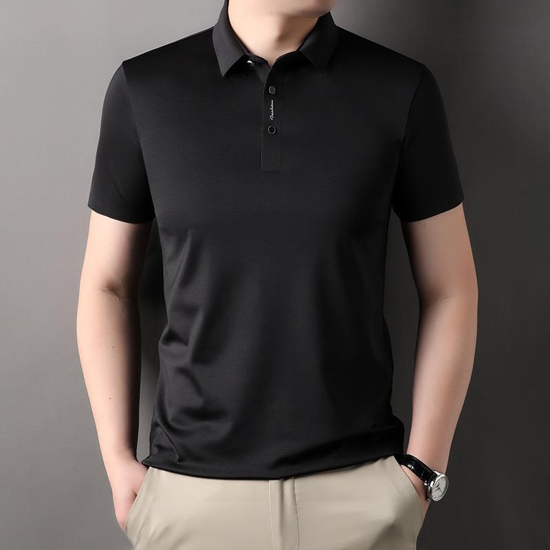 

Однотонная однотонная мужская рубашка поло с короткими рукавами, летняя, деловая, повседневная, тонкая, с короткими рукавами для мужчин XXXXL