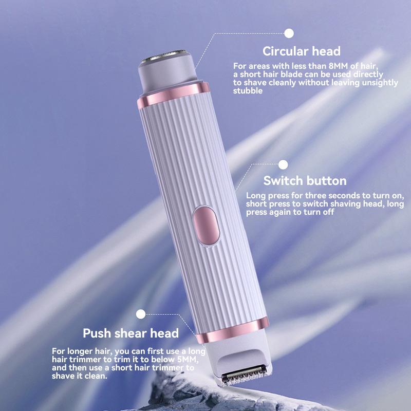2 In 1 Electric Shaver Waterproof Feminine Shaving Tool Prevent Hair Growth Portable Women's Razor Sensitive Skin Shaver